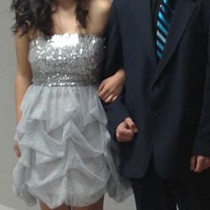 Short Silver Prom Dress